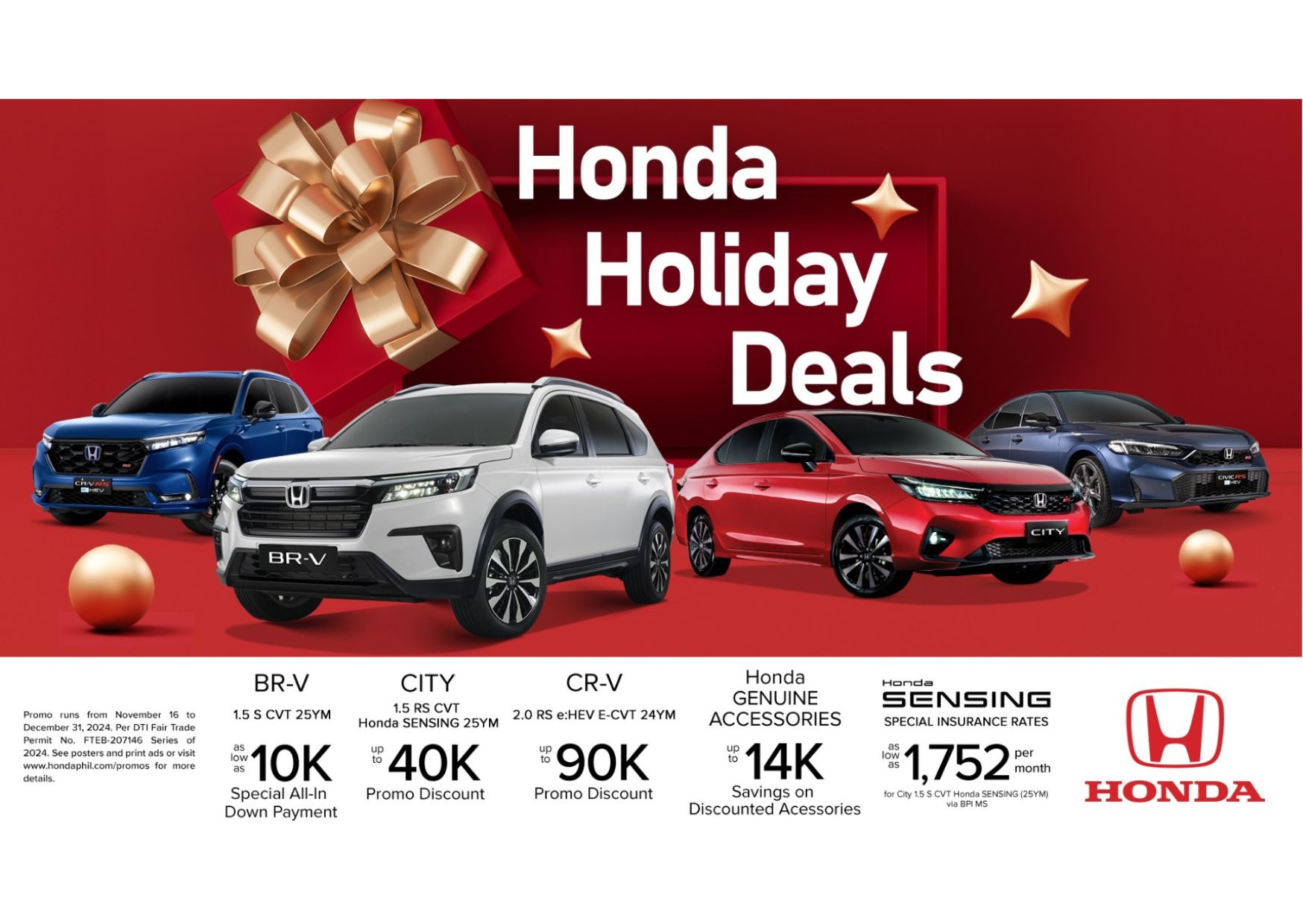 Drive home a Honda with these exciting December Holiday Deals
