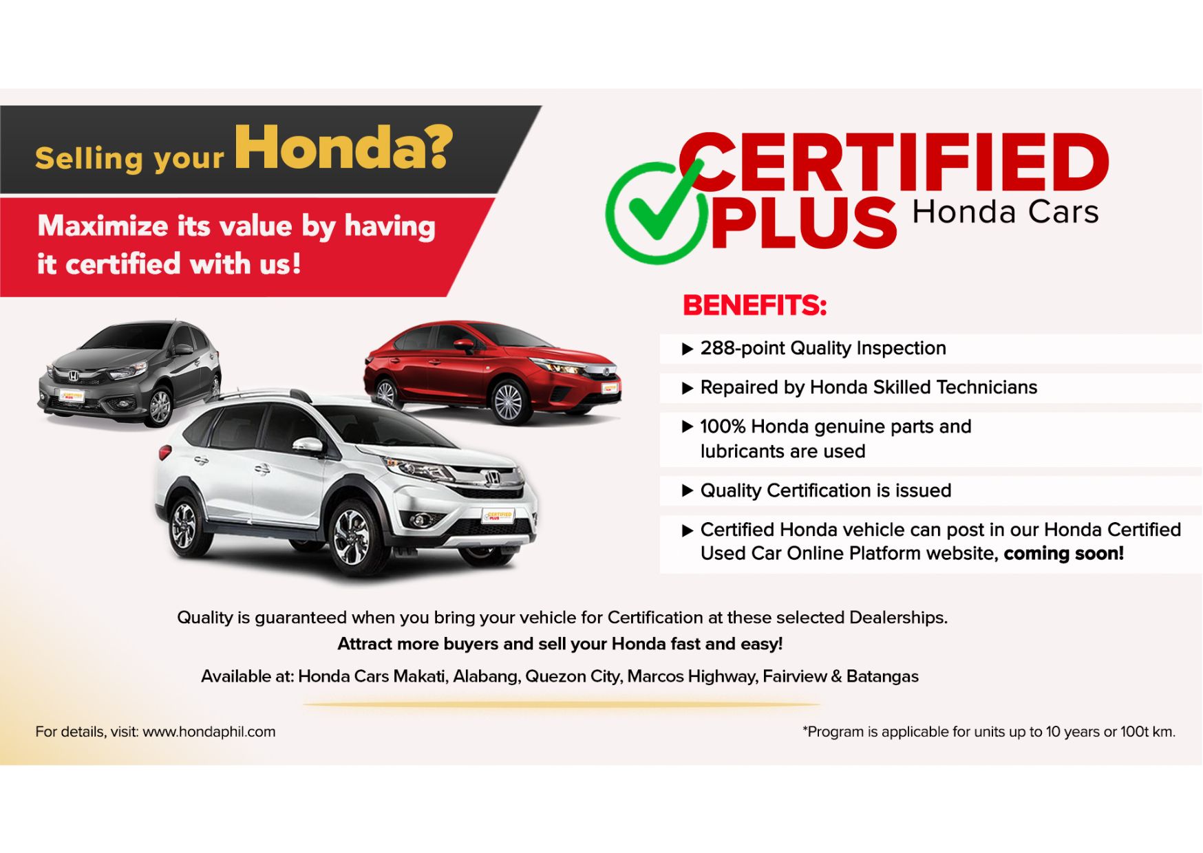 Maximize your Honda’s value with HondaPH’s new Certified Plus program