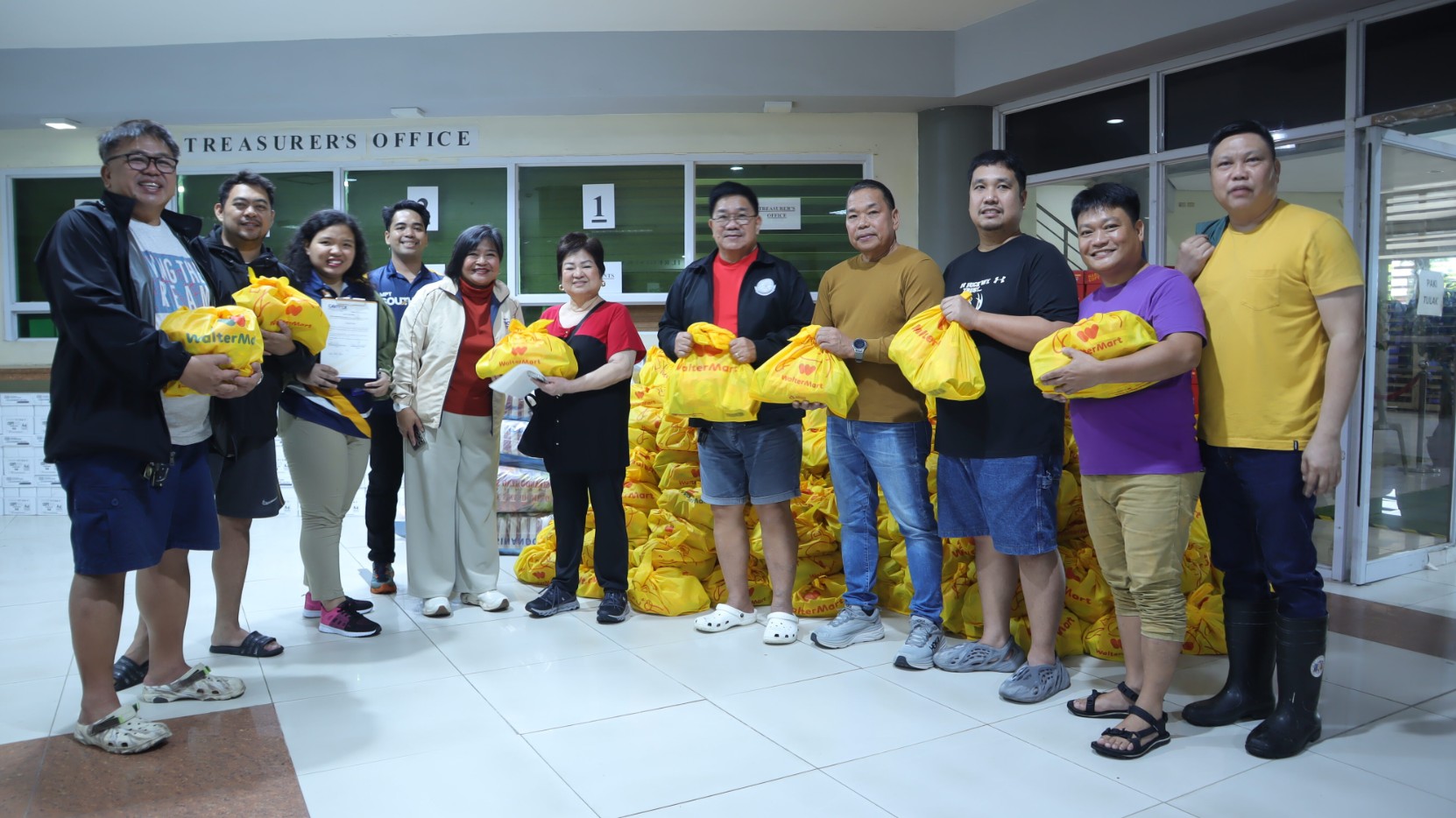 Kawit, Cavite Mayor Armie Aguinaldo, and other municipal officials receive donations from MPT South at Kawit Municipal Hall