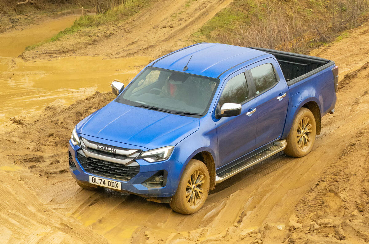 Diesel fueled Isuzu D-Max going off-road
