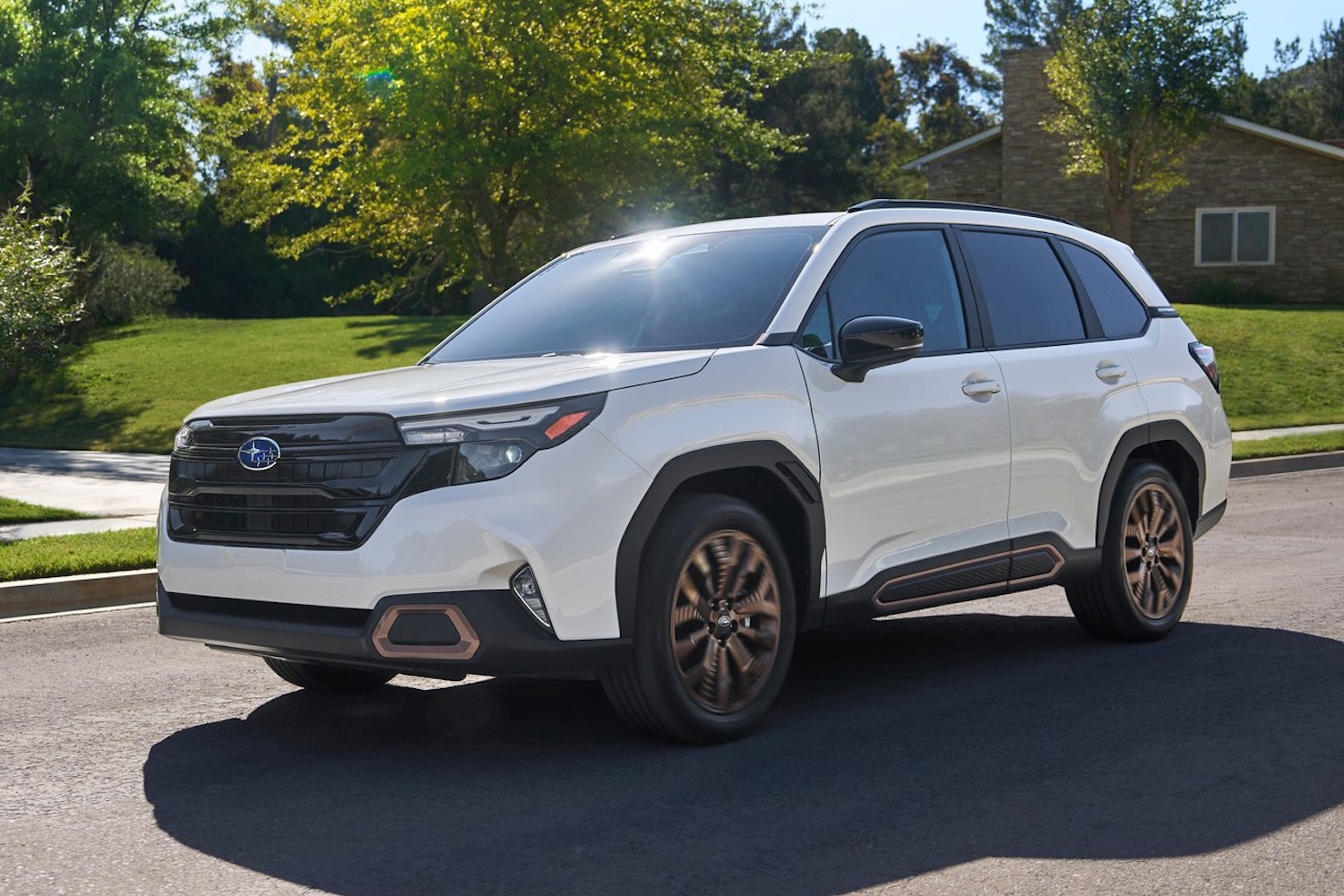 2025 Subaru Forester Hybrid front quarter on-road