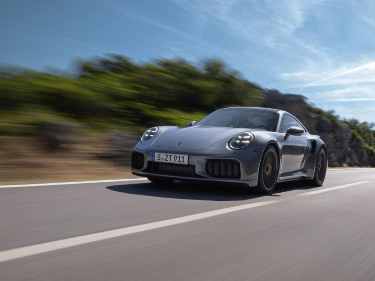 2026 Porsche 911 Turbo S at speed, front