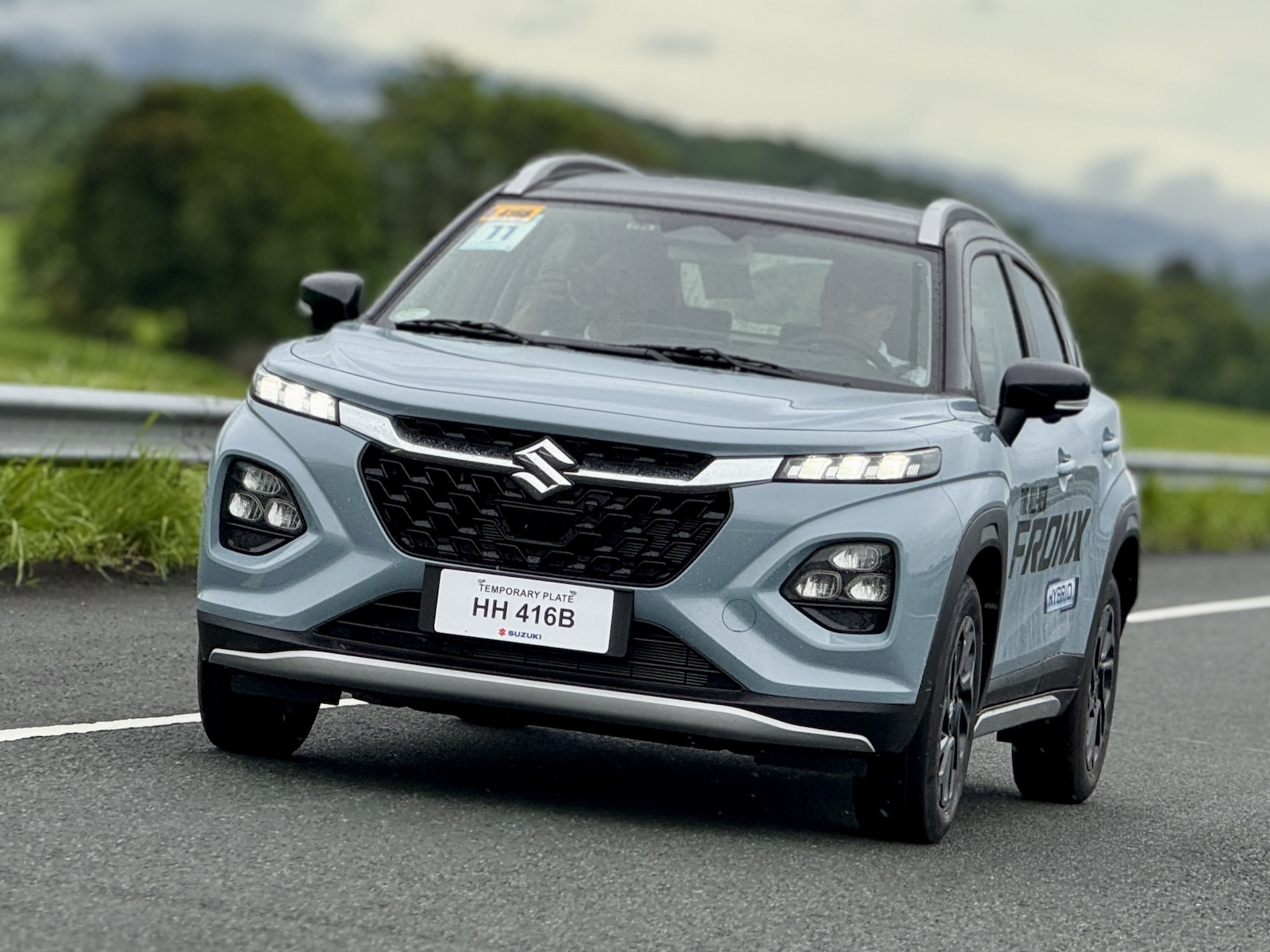 Suzuki Fronx front quarter on the highway