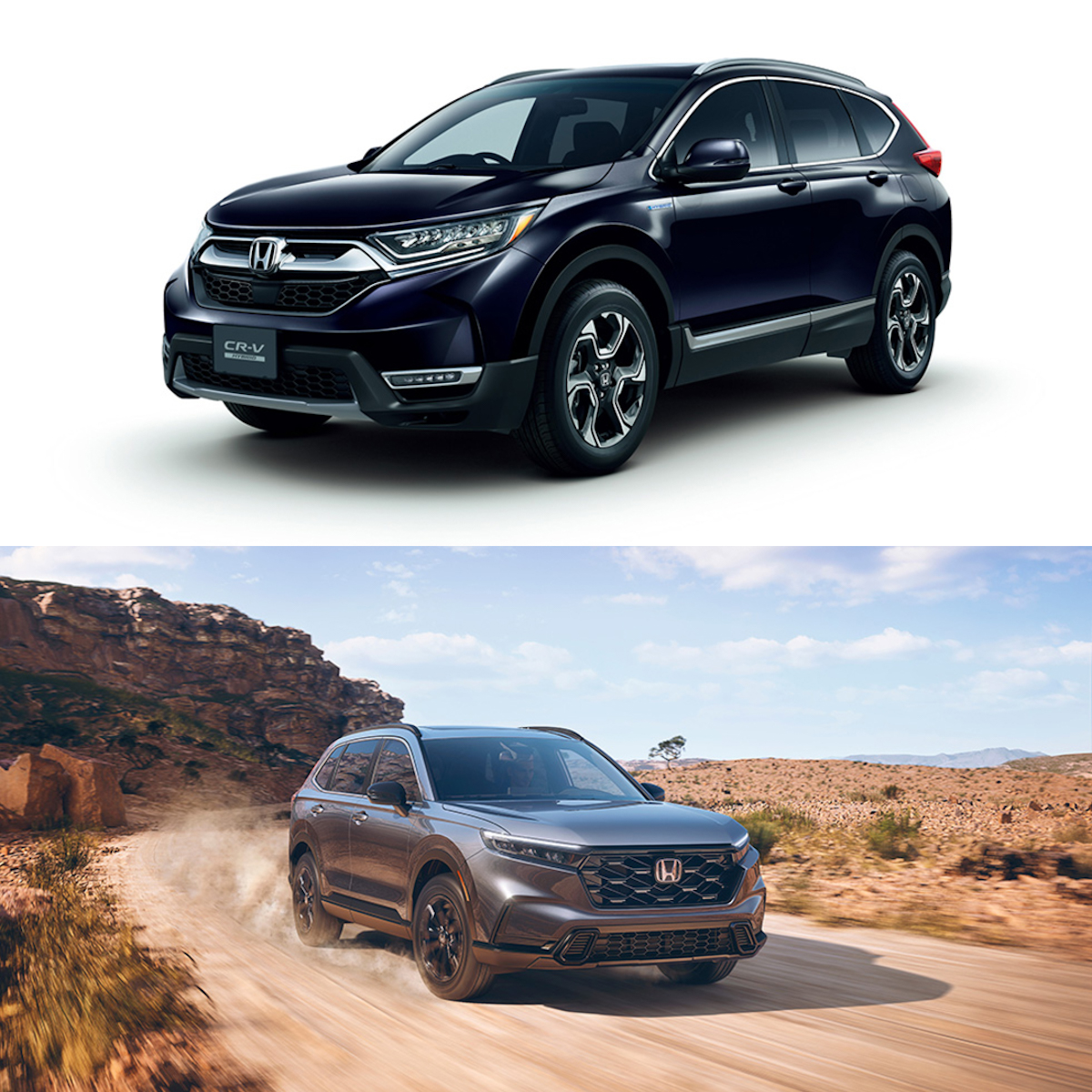 Honda CR-V fifth generation (top) and sixth generation (bottom).
