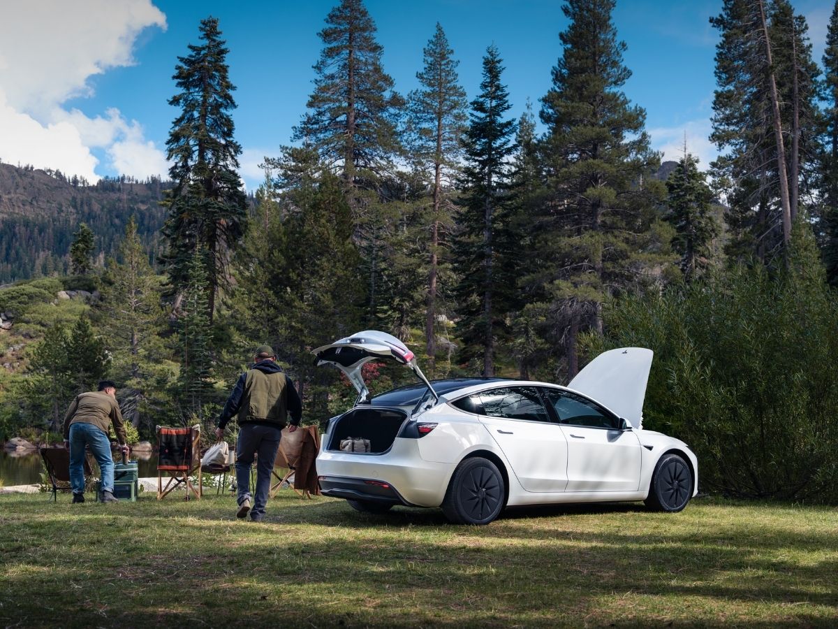 Tesla Model 3 used in outdoor activities