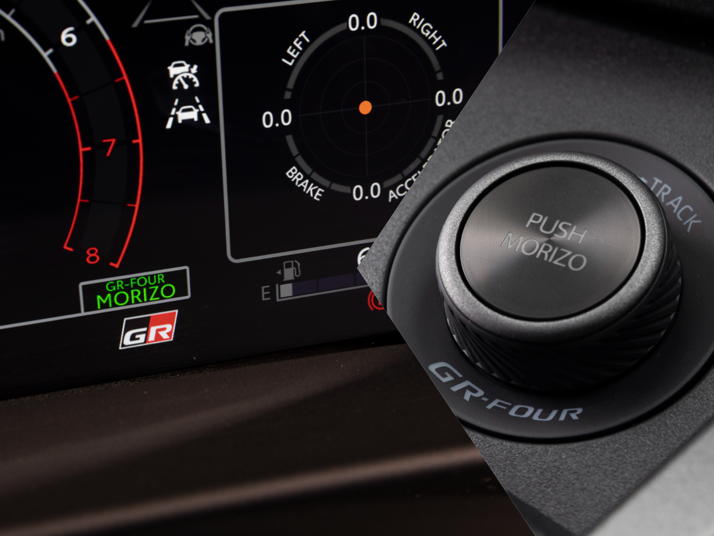 Toyota GR Yaris Morizo RR driver instrument display and 4WD mode control 