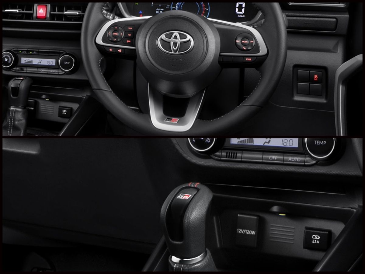 Toyota Raize GR Sport steering wheel and gear shift knob