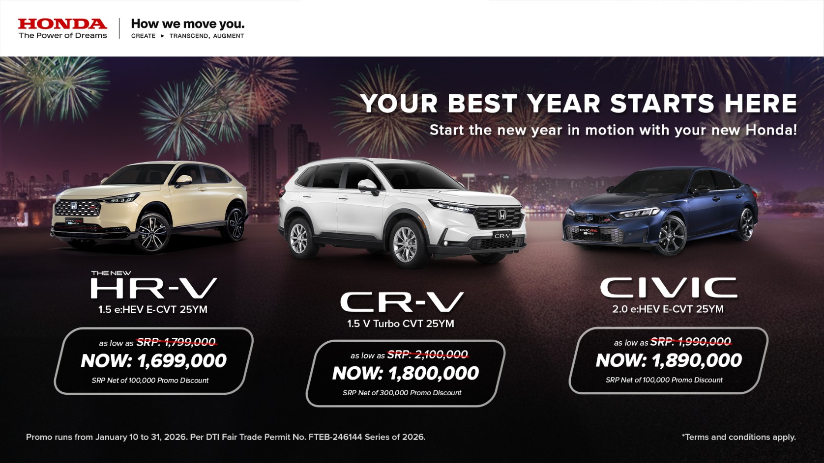 Honda January 2026 proms