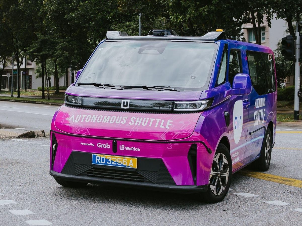Hesai’s lidar is mounted atop the front roof of Ai.R autonomous fleet, now plying the streets of Punggol, Singapore, as the nation’s first AV service for consumers.