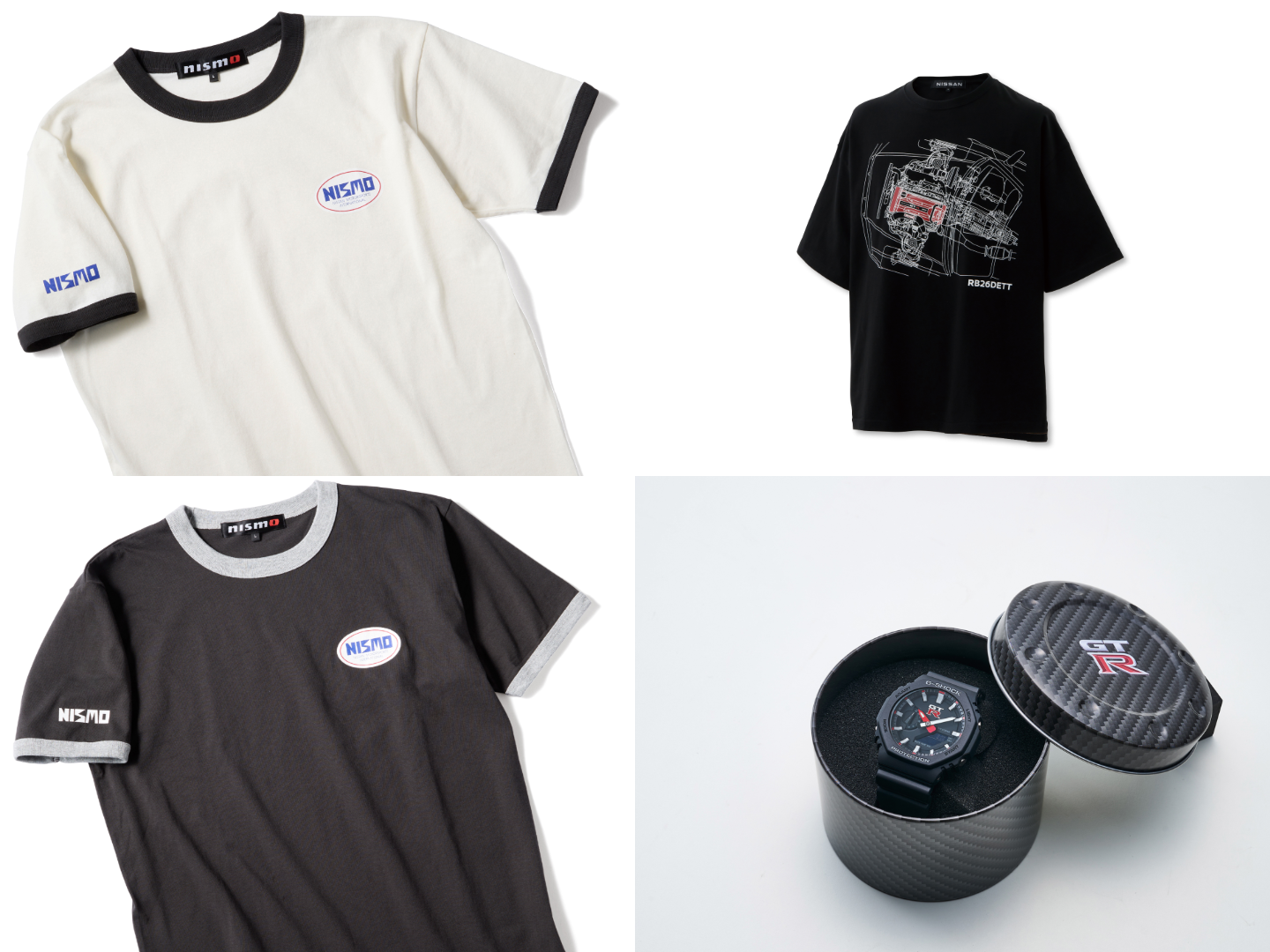 Nissan and NISMO shirts and G-Shock watch
