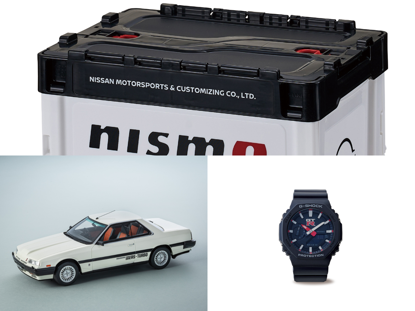 Nissan and NISMO storage box and model car