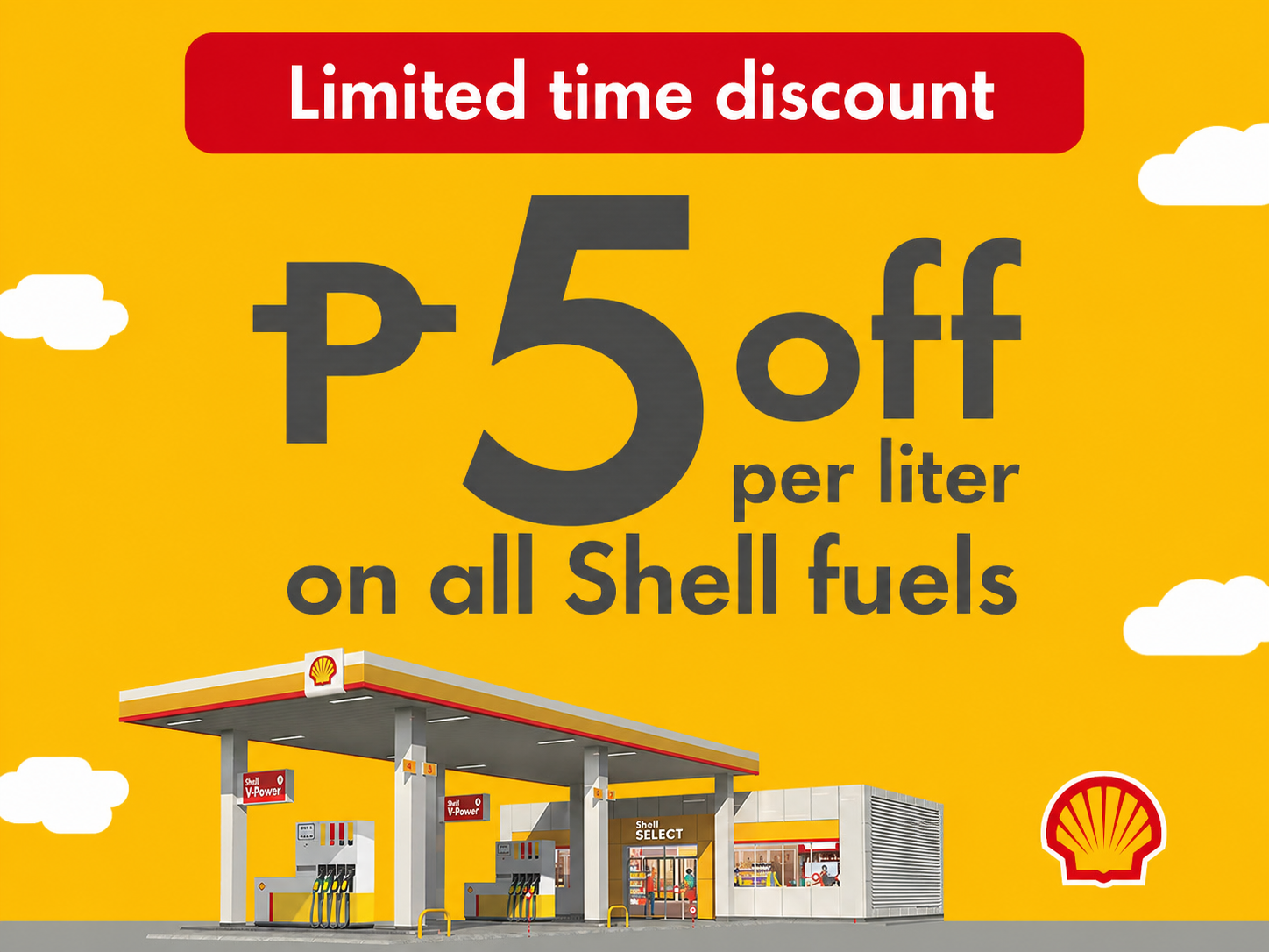 Shell P5 per liter discount promo