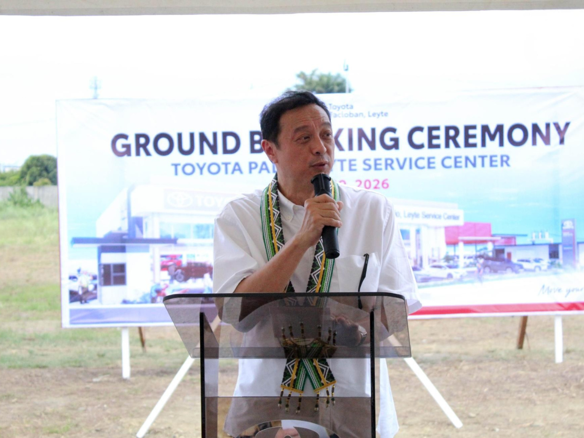 Toyota Tacloban, Leyte Inc. President, Jimmy T Yaokasin, delivers his speech.