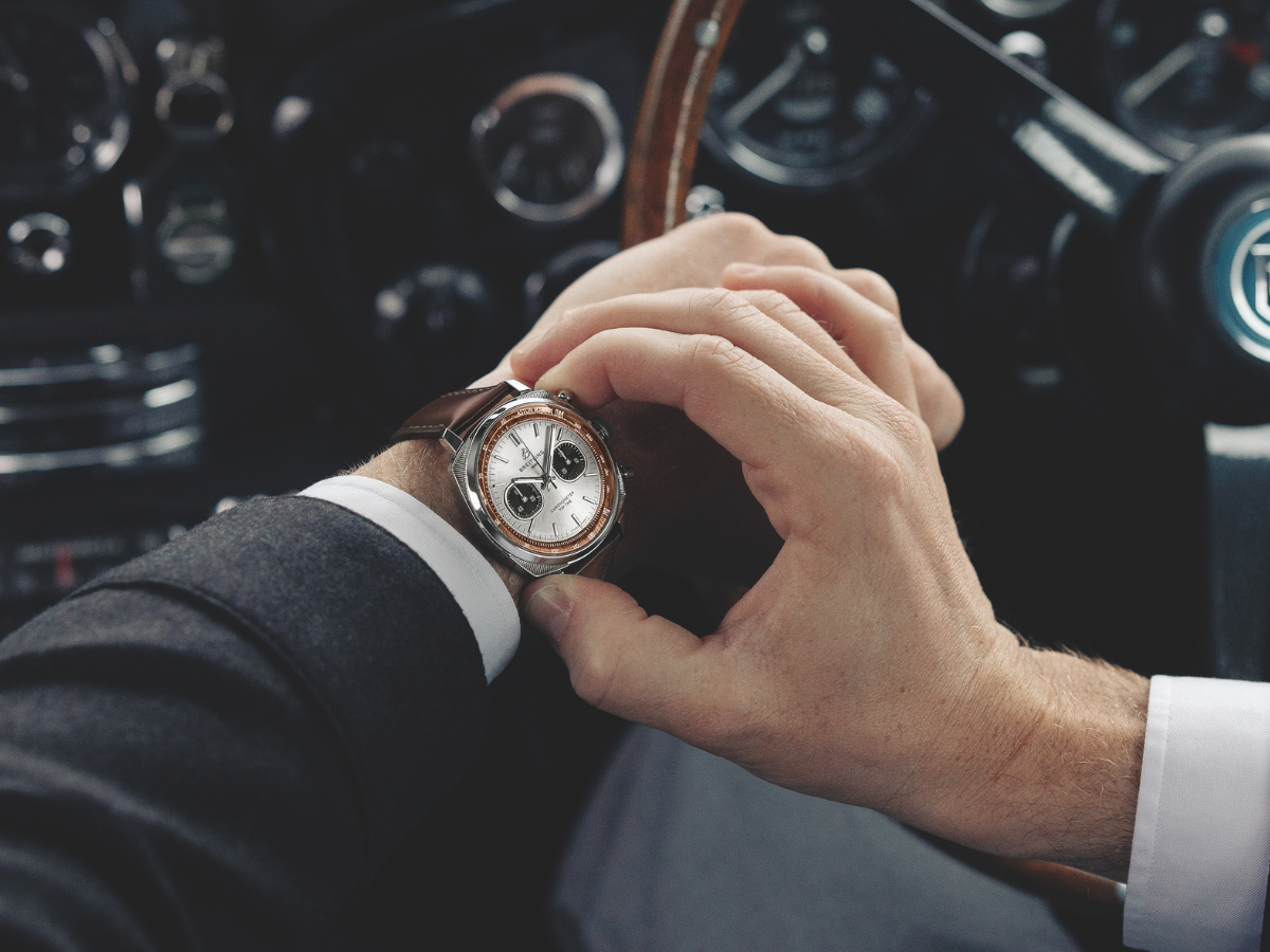 Breitling's Aston Martin DB5-inspired Top Time B01 Chronograph blends classic automotive design with Swiss watchmaking excellence.